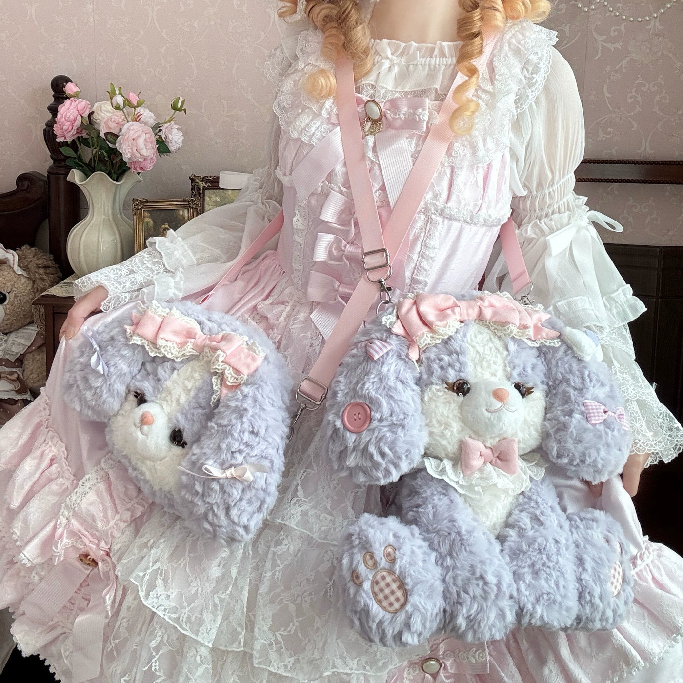 Lolita - Plush Cocker Spaniel Crossbody Bag - Plush Lolita bag