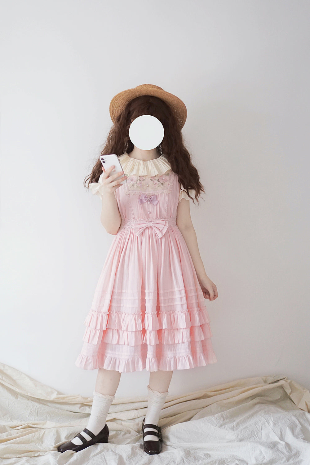 Strawberry Witch - Nelly Girl - Cotton Summer Lolita JSK Dress with Embroidery