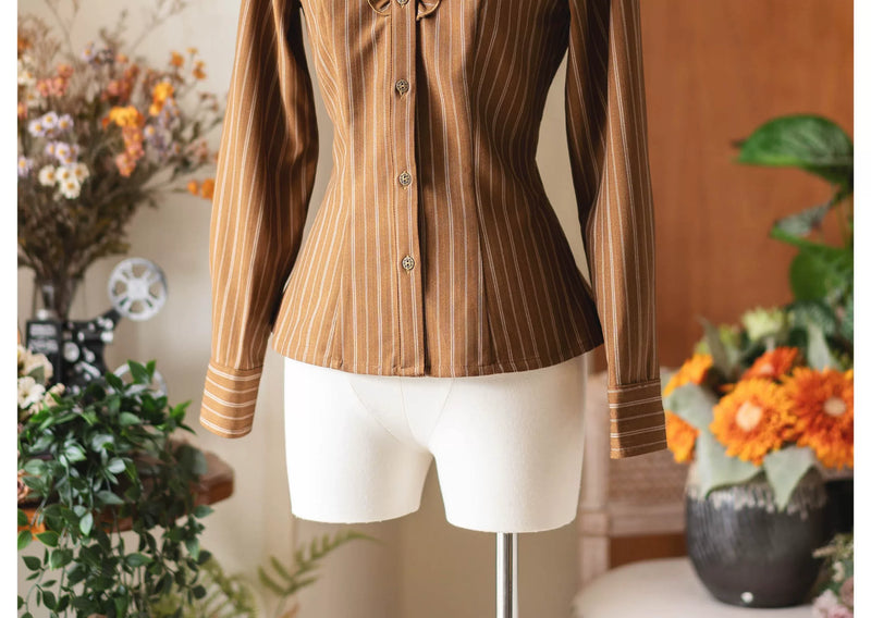 Forest Wardrobe - Forest Tribute - Bow-Tie Striped Blouse - 6