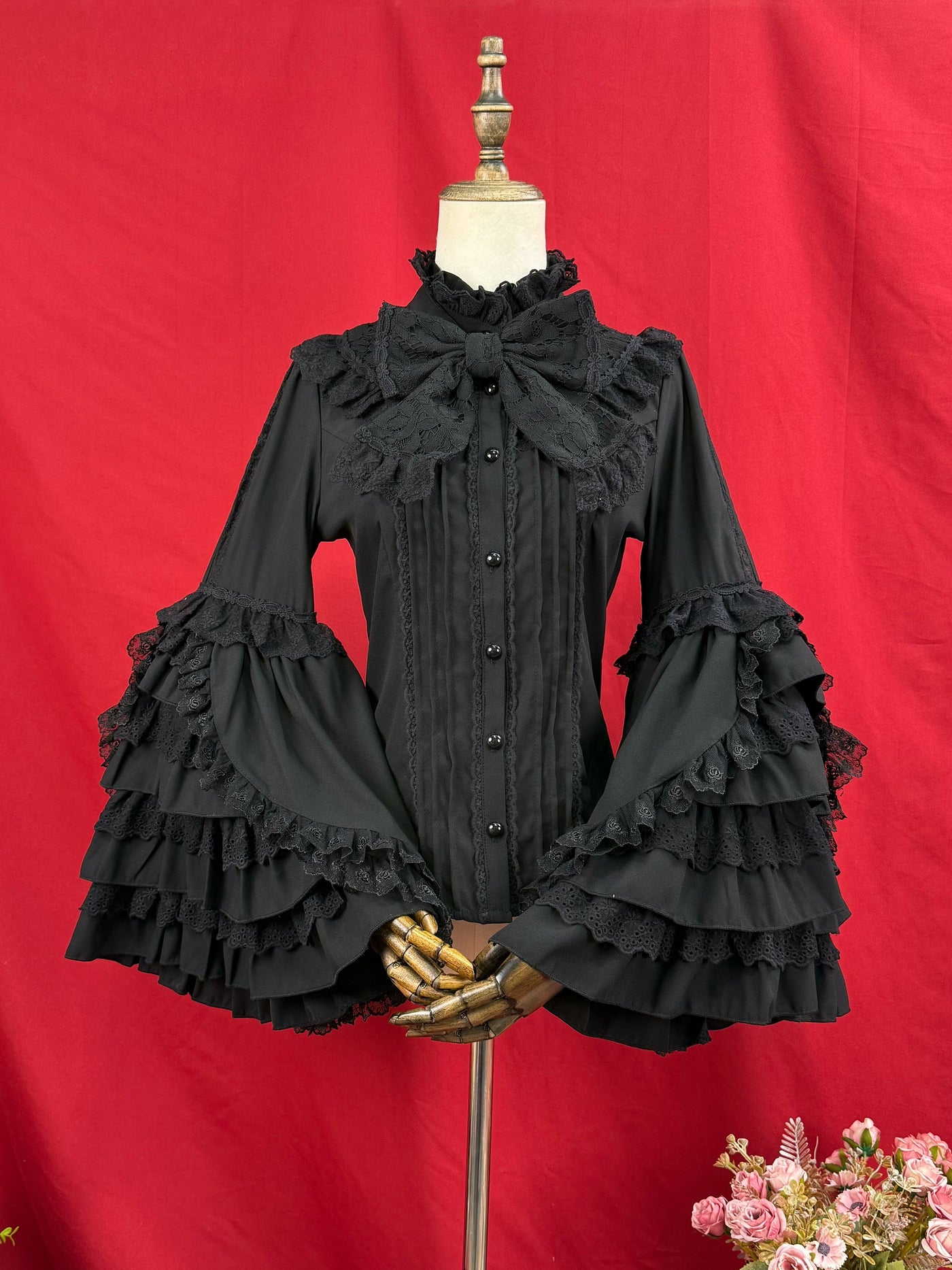 DMFS Lolita - Hime Sleeved Classic Lolita Shirt - Detachable Bow Innerwear
