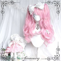 Sinwavy - Tao Yao - Vintage Pale-Pink Curly Twin-Ponytail Wig - Peach Pink – Complete Set
