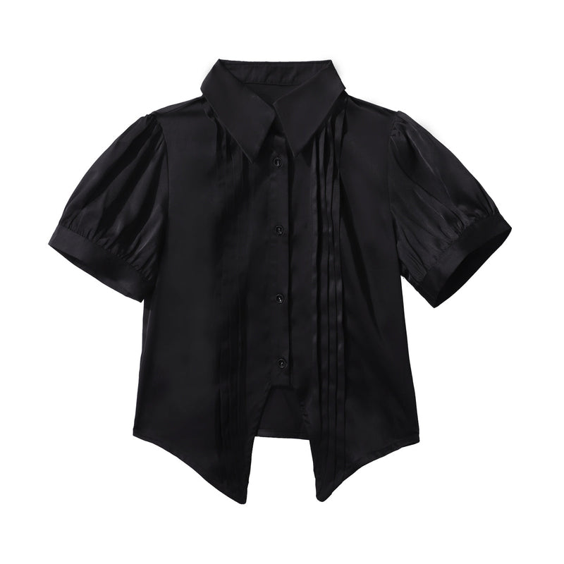 Mystique Melody - Ouji Lolita Irregular Shirt and Long Vest Set Short Sleeve Shirt Only S
