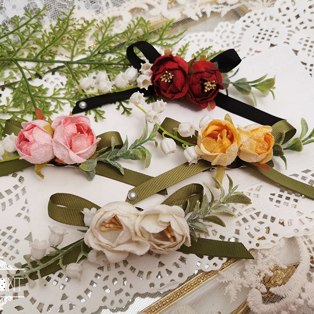 Miss Point - Sally's Garden - Lolita Flower Bow Lace Necklace