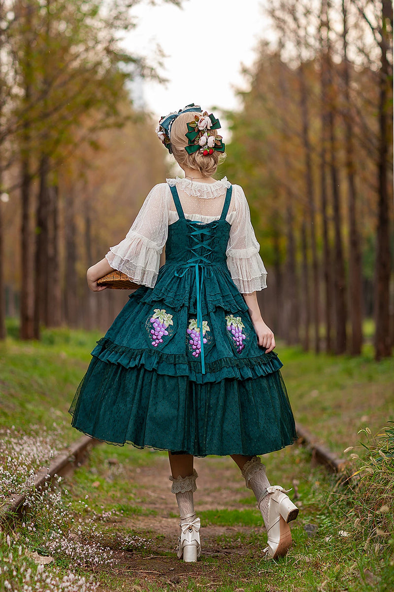 Infanta - Grape Manor - Embroidered Cotton Jacquard JSK