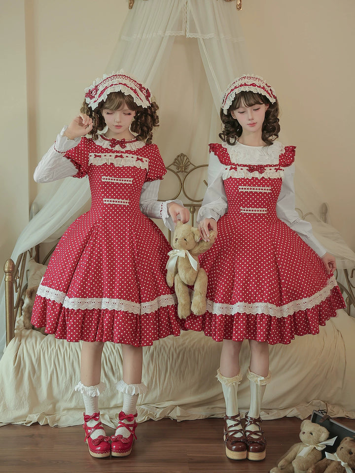 With PUJI - Showa Koni - Sweet Lolita Dress Collection, Print & Ruffle Trim
