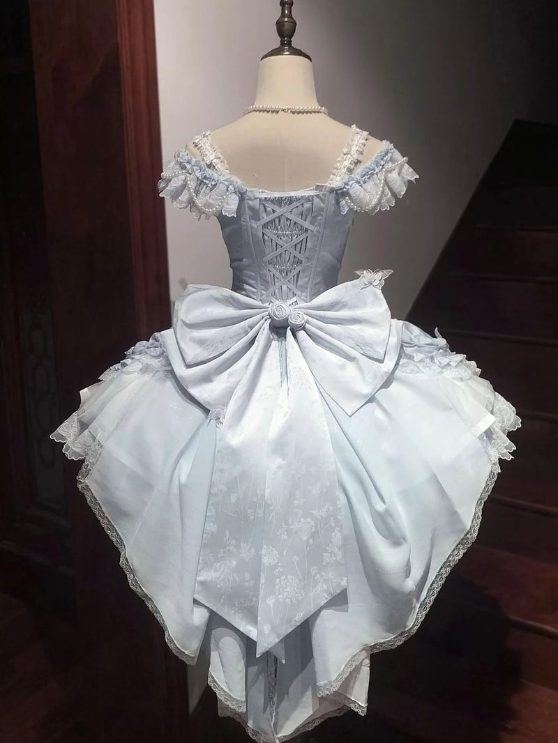 White Sugar Girl - Balletcore Sweet Lolita Dress - Off-shoulder