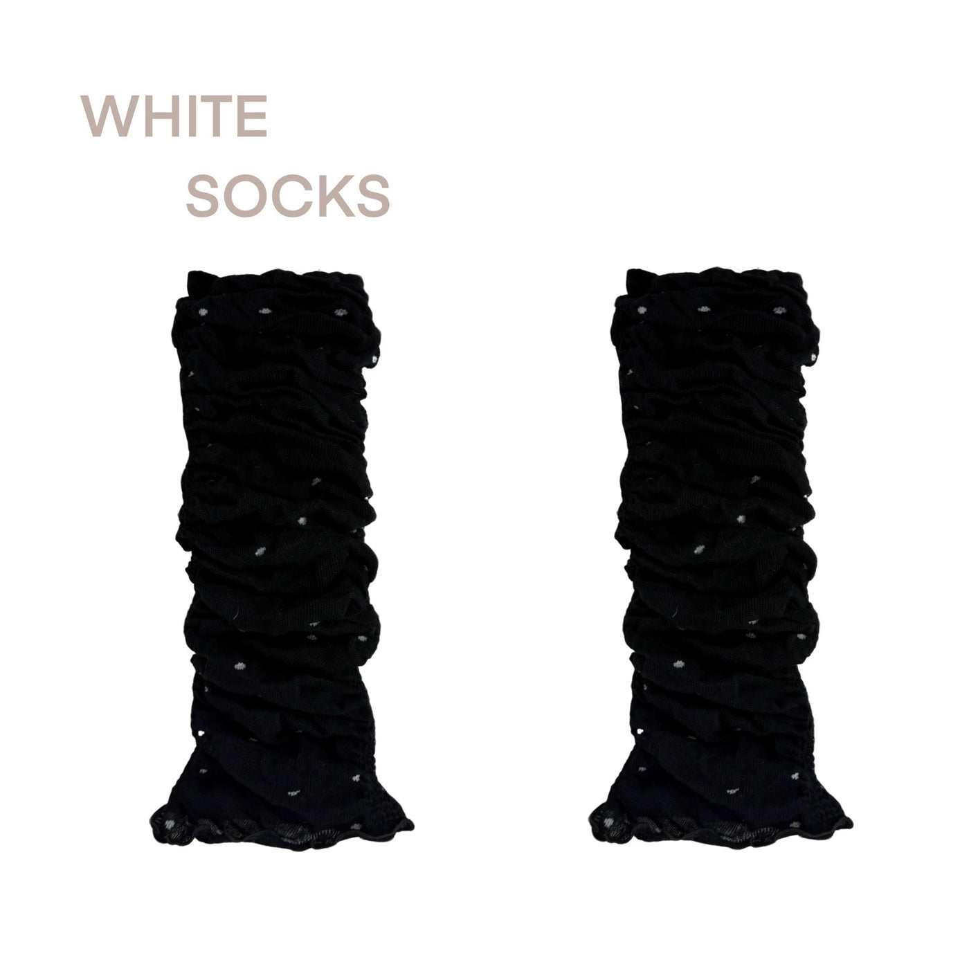 White Socks - Ballet Polka Dot - Polka-Dot Calf Sock Covers