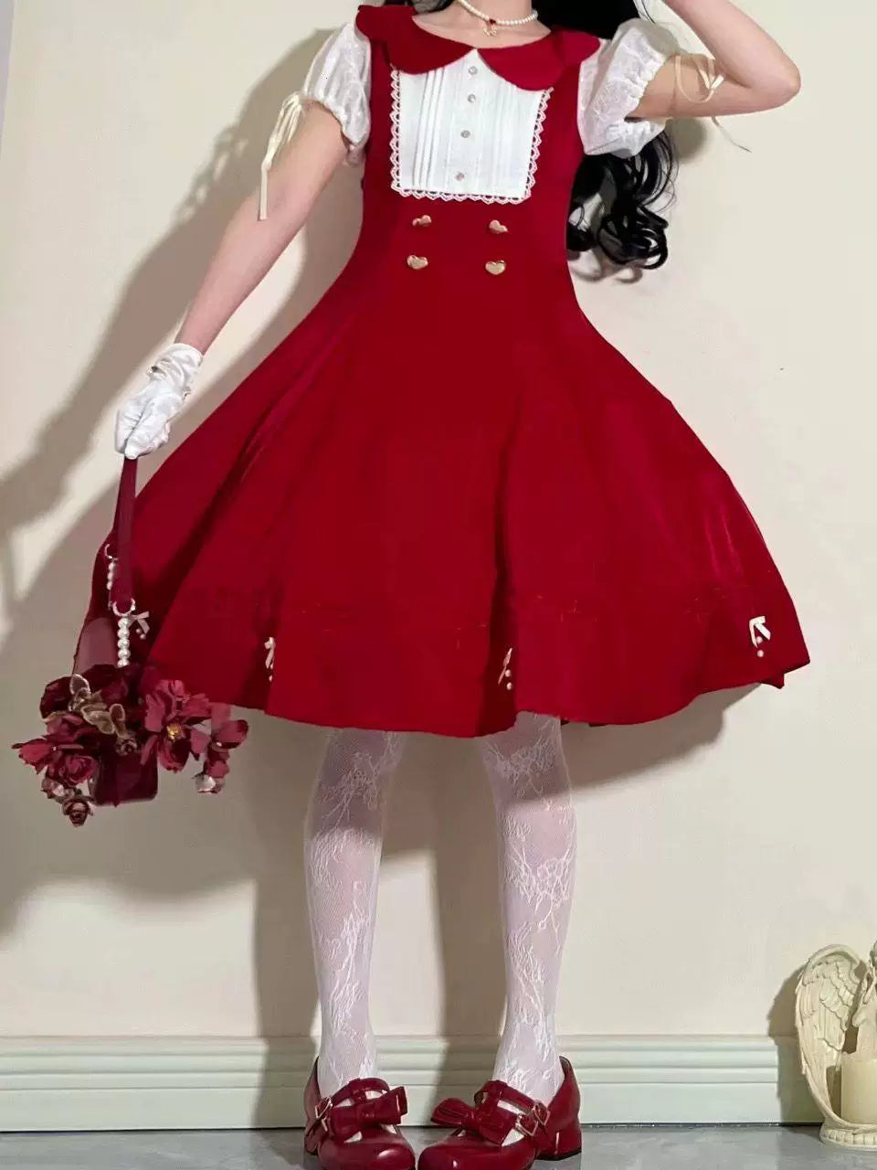 Sweetheart Dream Machine - Vintage Six-Panel - Solid-Color One-Piece Lolita Dress with Rounded Collar