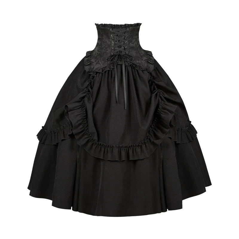 Blake - Boning Gothic Lolita Mermaid Skirt, Lifted-hem SK Lifted-hem SK Only S