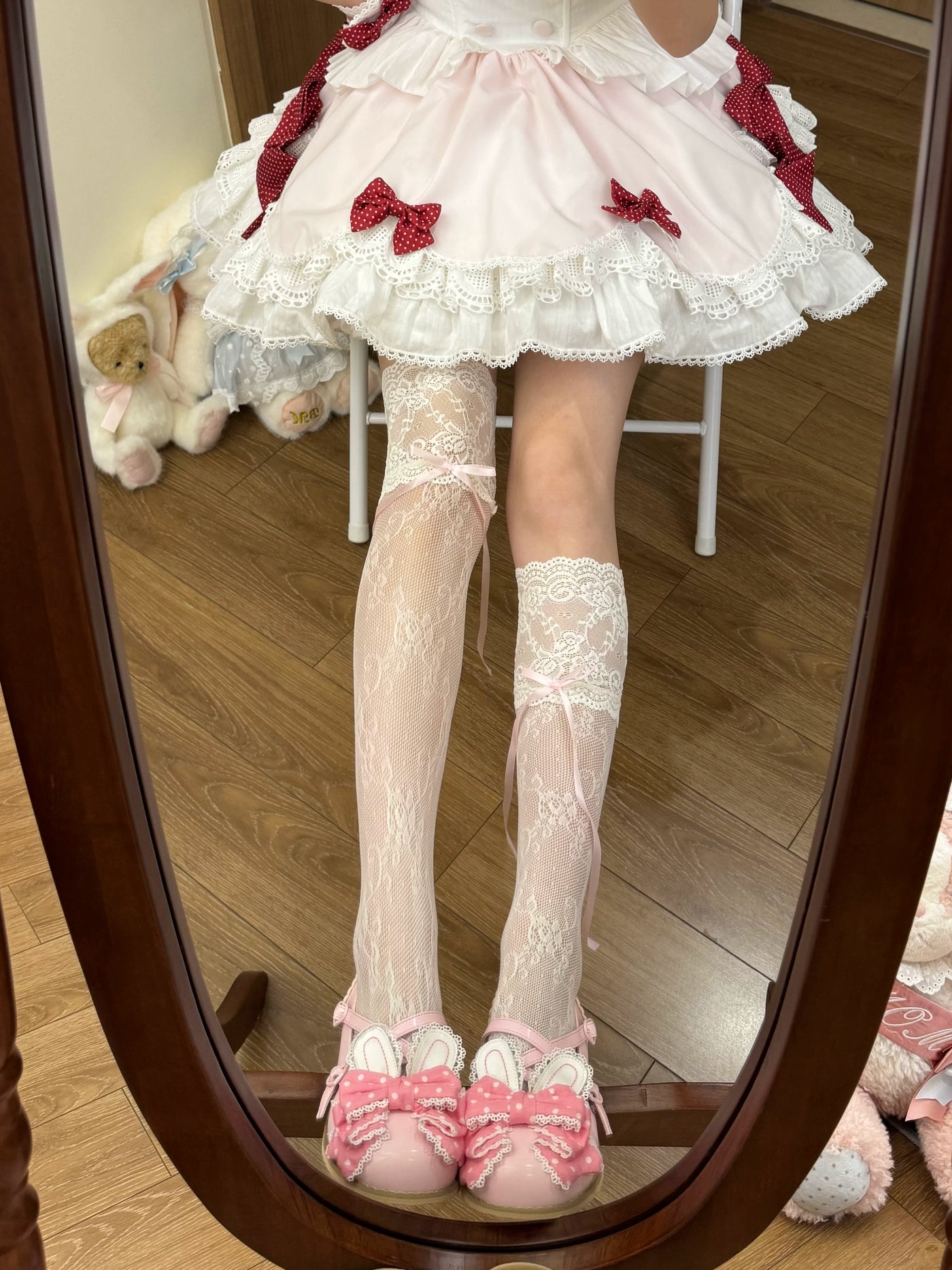 Fantasy Doll - Sweet Lace Bow - Long Socks with Lace Trim and Bow Options