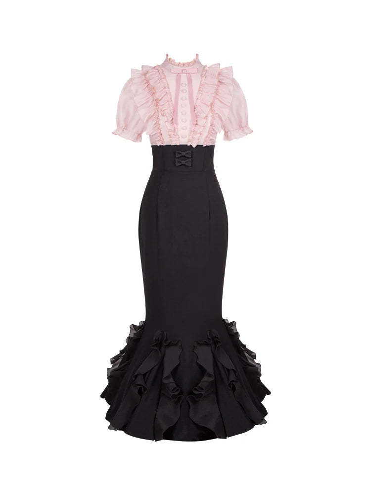 With PUJI - Miss Laura: Short-sleeve Mermaid - Lolita OP Dress, Boned Bodice Detail detail view 5