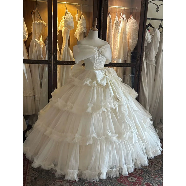 Flora Muse - Lolita Bridal Ball Gown - Off-shoulder champagne formal