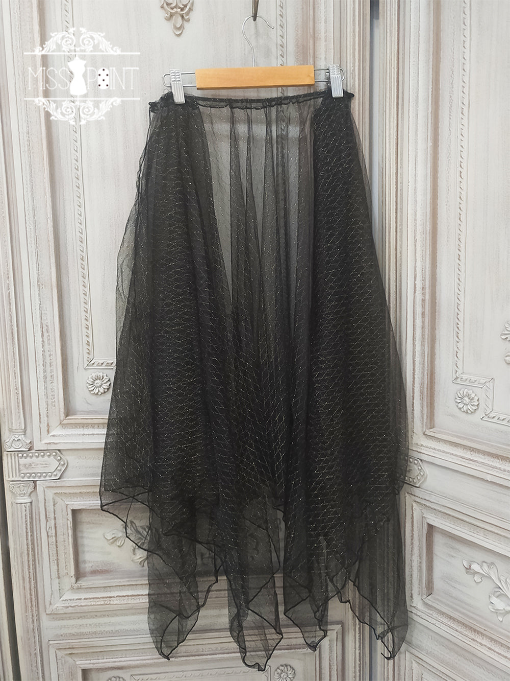 Dusk Bester - Egyptian Lolita Brooch Waistband Shawl black gold mesh trailing