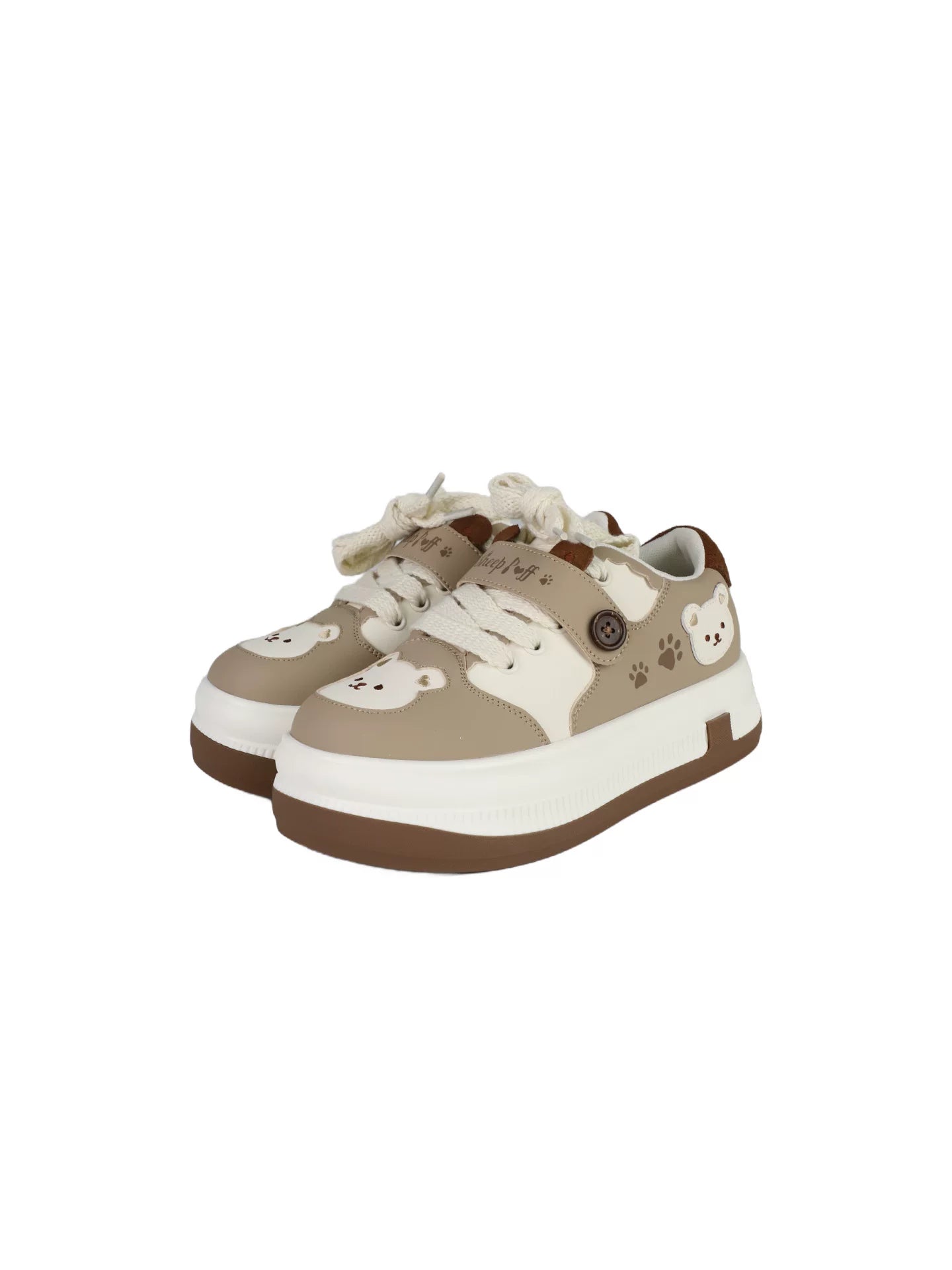 Sheep Puff Bear Runner Lolita Sneakers with playful sheep and bear designs, featuring colorful accents and comfortable shoe style.
