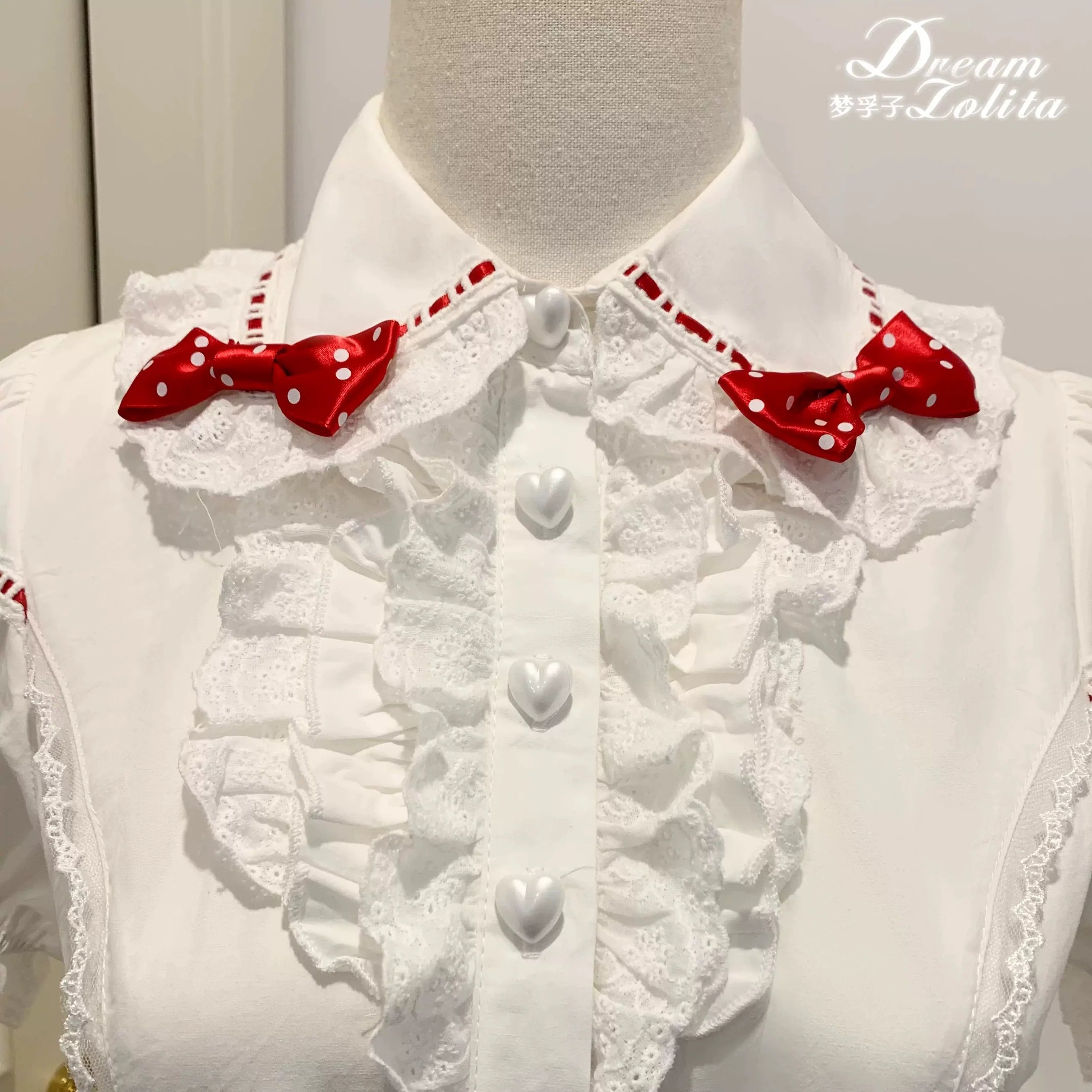 Mengfuzi - Strawberry Pear - official Lolita shirt/removable sleeve
