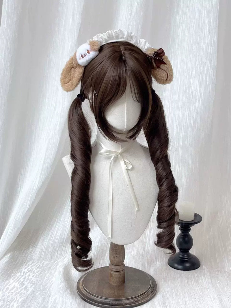 Kunkun Fish hazelnut grey-brown twin-tail wig - view 6