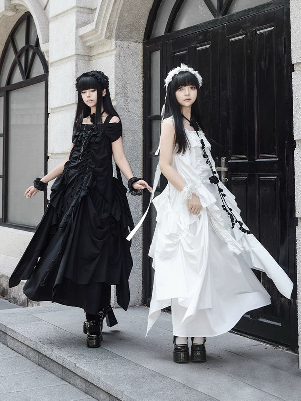 With PUJI - Dream - Lolita OP Dress, Adjustable Straps & Pockets product view