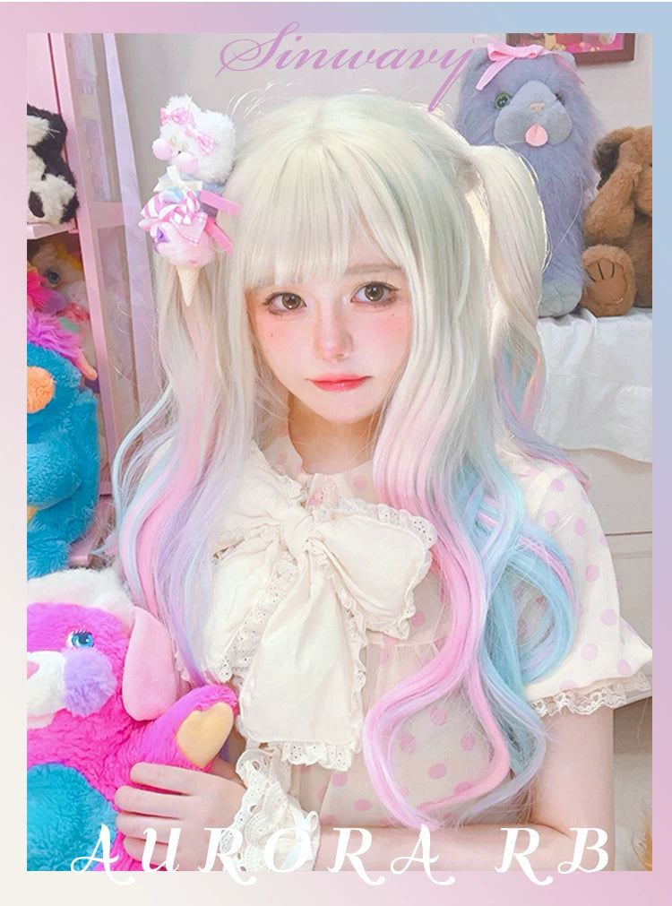 Sinwavy aurora rainbow curly wig - view 5