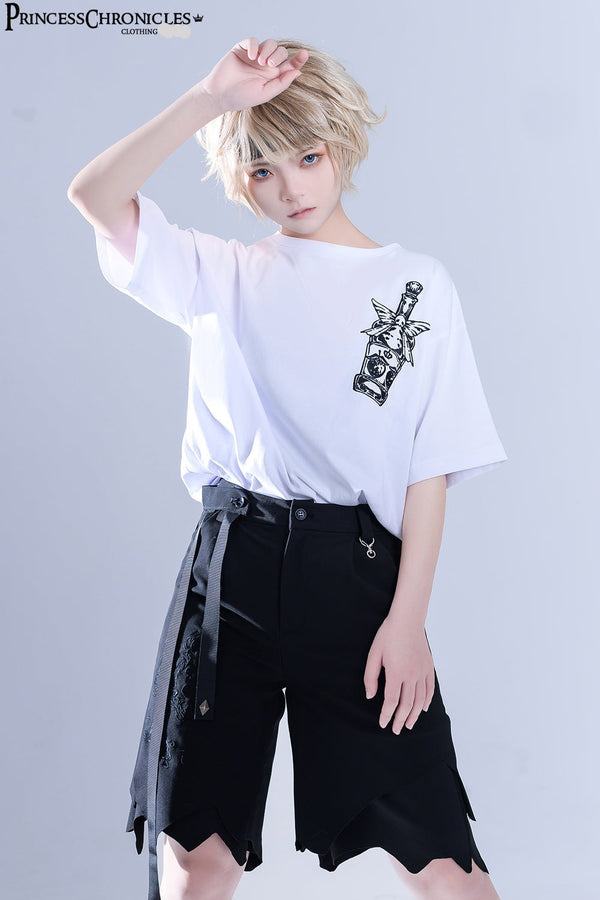 Princess Chronicles - Ouji Lolita Irregular Hem Black - Shorts Other Surprise