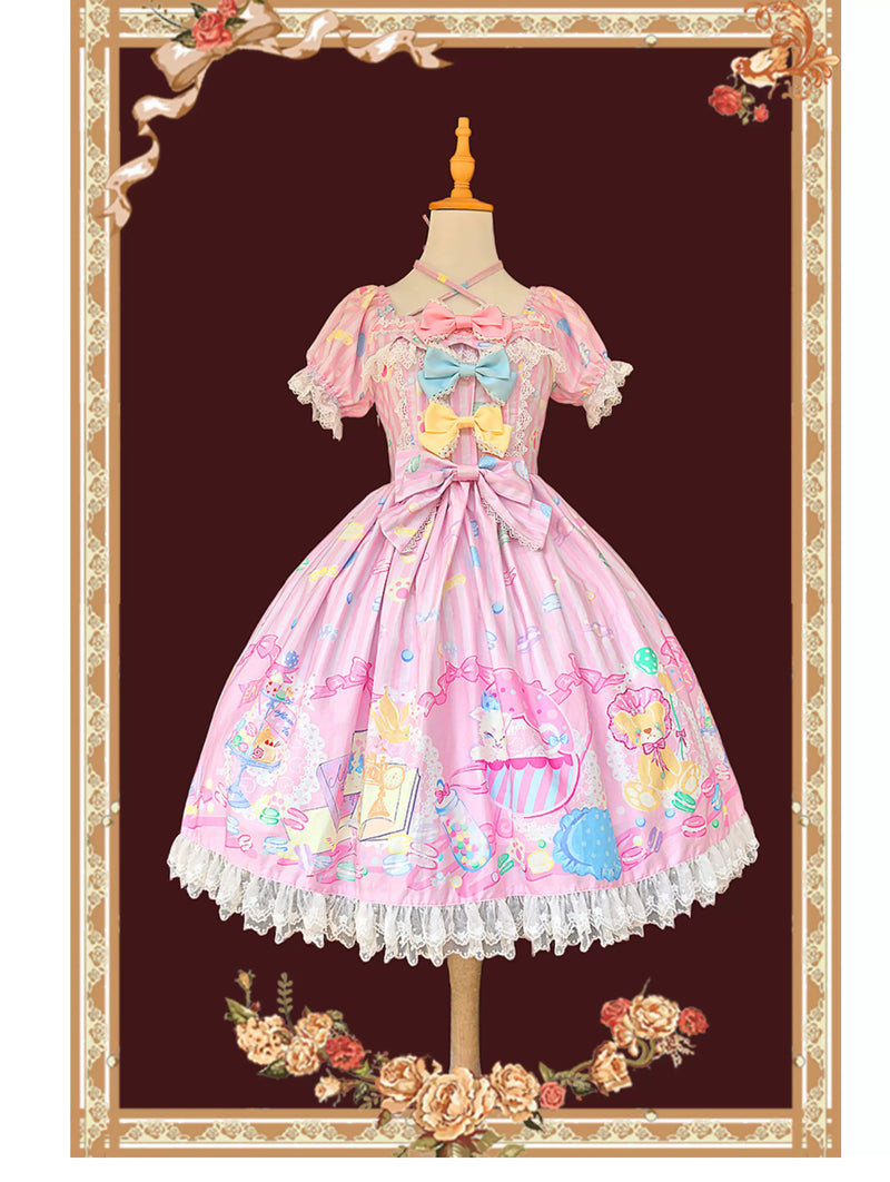 Infanta - Macaron Dolly House - Pastel Puff-Sleeve OP