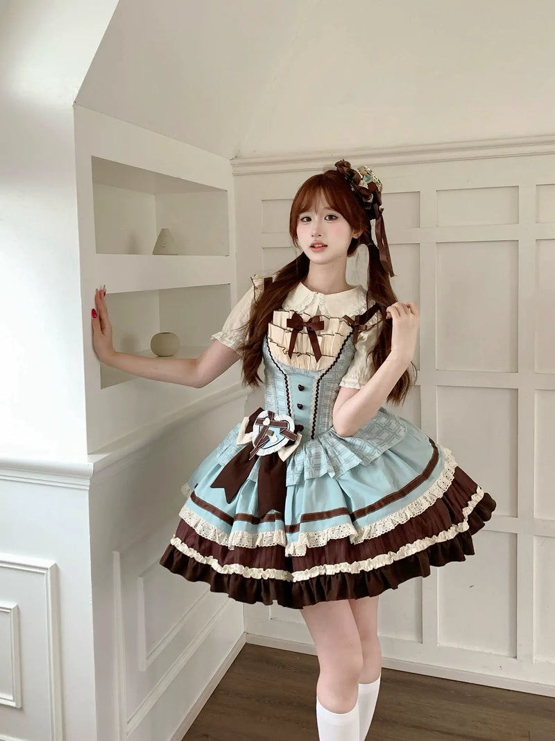Choco Mint Froufrou Lolita JSK Dress Set - view 7