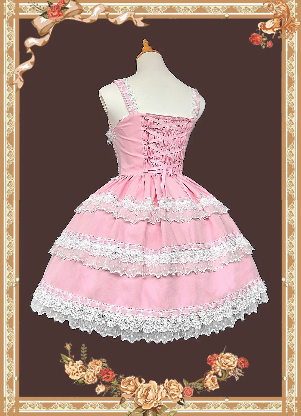 Infanta - Mirror Doll - Old School Lolita Tiered Hem JSK with Polka Dot Lace
