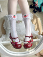 Strawberry with pink bow and lace trim / One Size