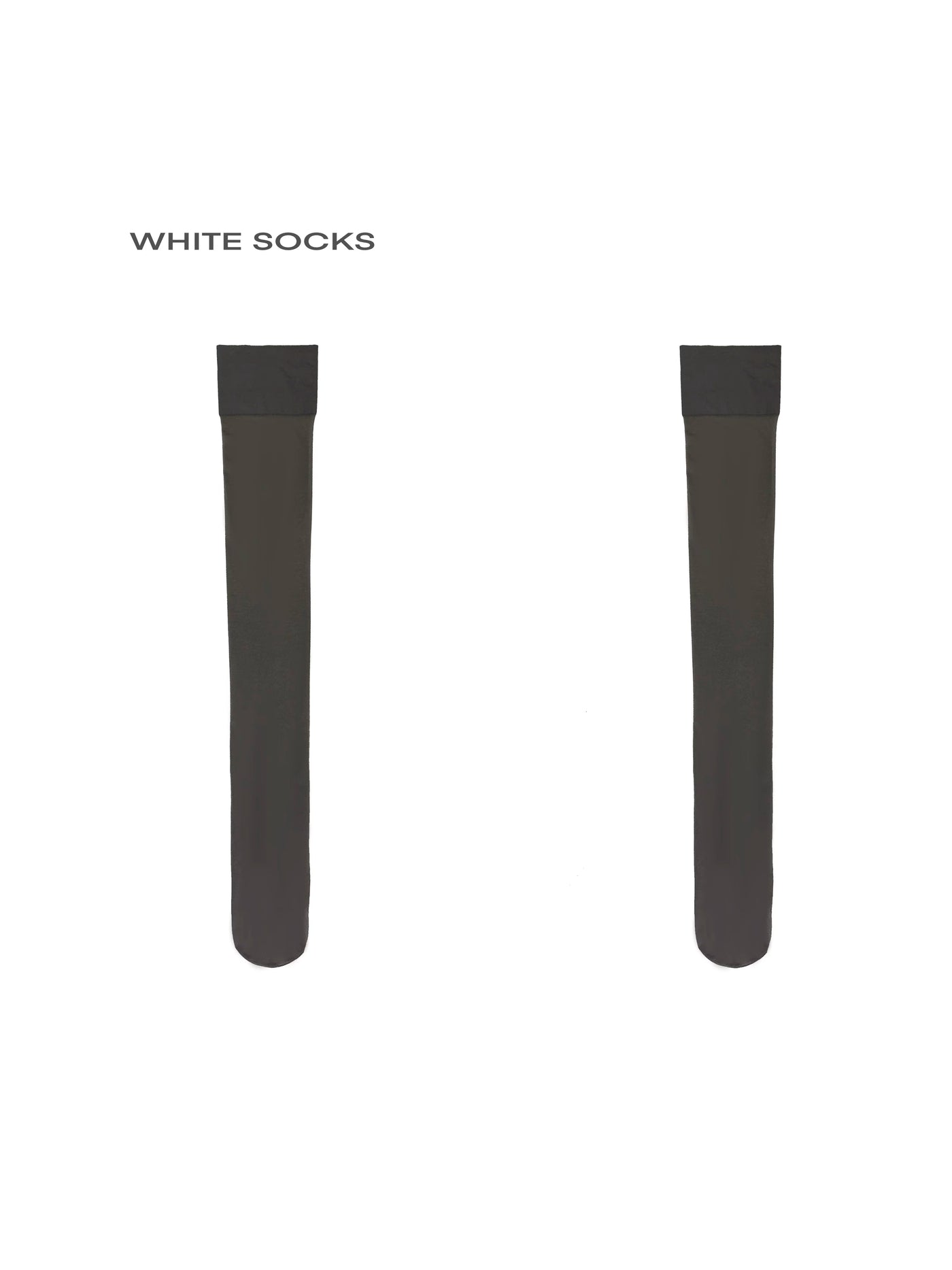 White Socks - Sheer Wide-Band - Thigh-high stockings with a wide top band
