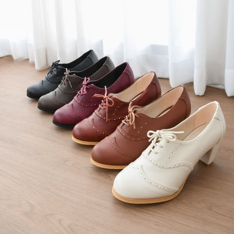 Sentaro - Retro Lolita Heel Shoes Handmade - Perforated Strap Leather Shoes Shoes