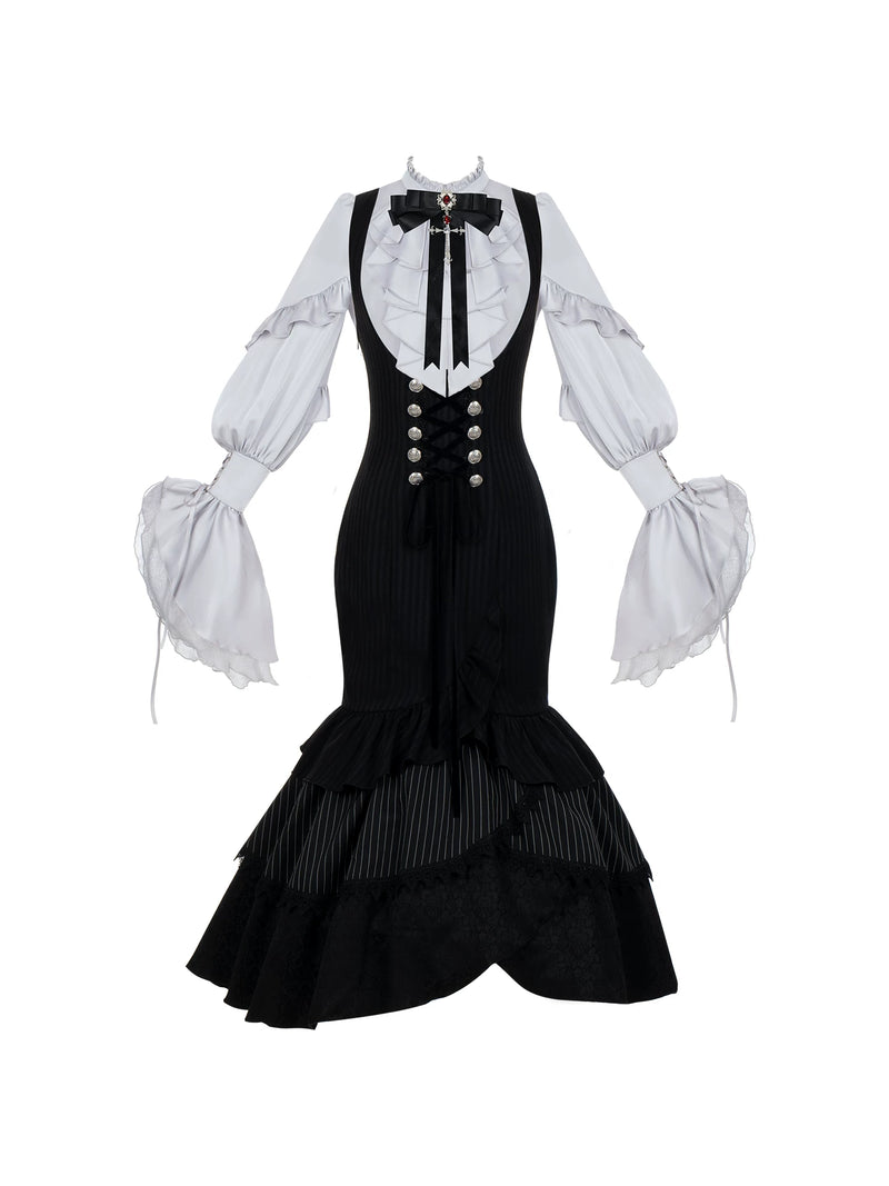 With PUJI - Night Raven - Gothic Lolita JSK Dress detail view 5