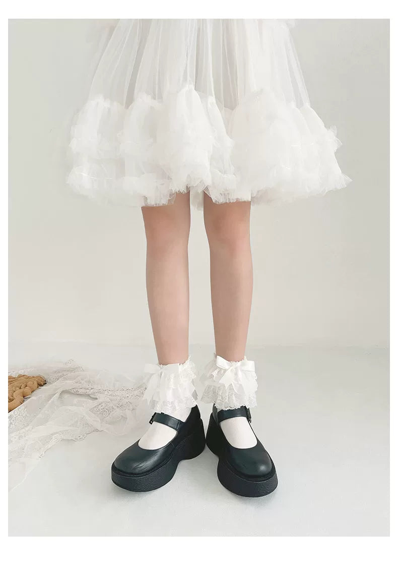 Sock Noble - Bow Lace - Short Socks with Lace Cuffs