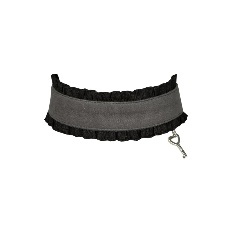 With PUJI - Suki - Maid Lolita OP Dress, Ruffle Trim & Square Neckline detail view 13