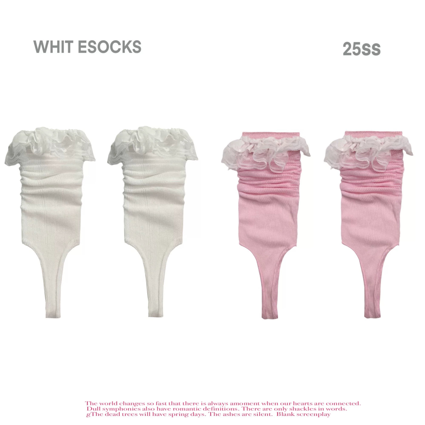 White Socks - Scrunch Stirrup - Thin Mid-Calf Stirrup Socks with Scrunch Shaping