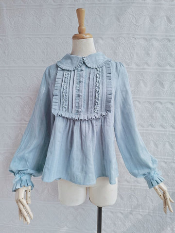 Yilia - Blouse intérieure Lolita en coton à volants J-fashion