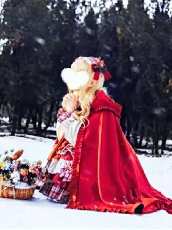 Gummy - Berry Girl - Long-Sleeve OP Dress with Cape, Apron and Hairband Option