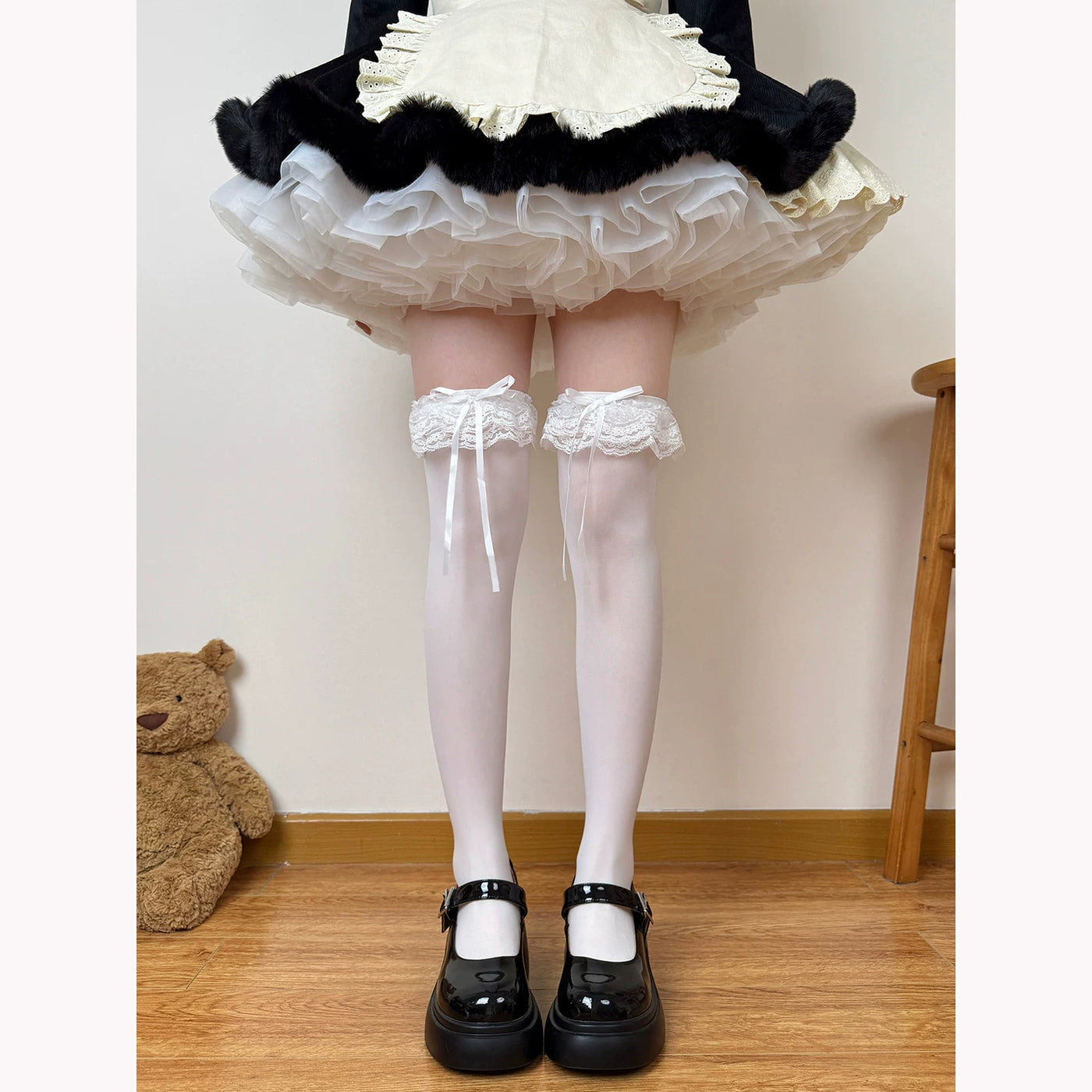 Chubby Bear Tales - Showa Doll - Over-the-Knee Socks with Lace Trim