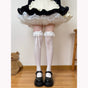 Double-layer lace long bow white / One Size