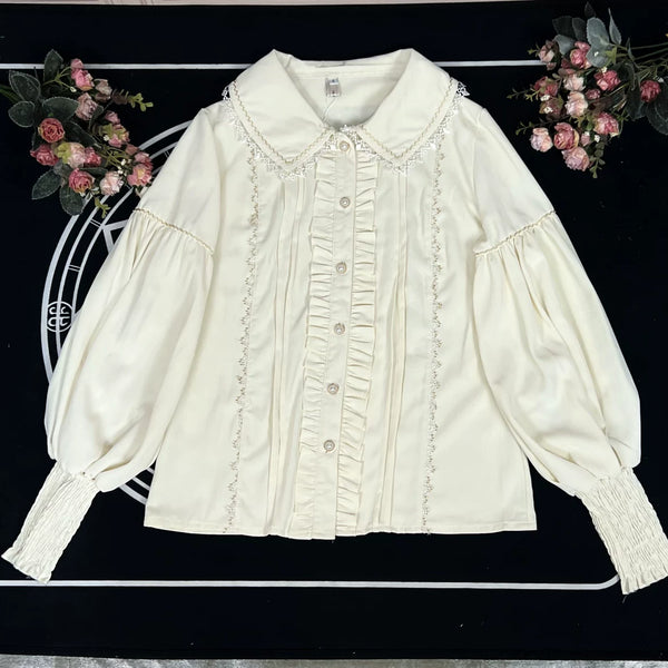 Dimeng Fenshi – Doll-Collar Leg-of-Mutton Sleeve Lolita Blouse