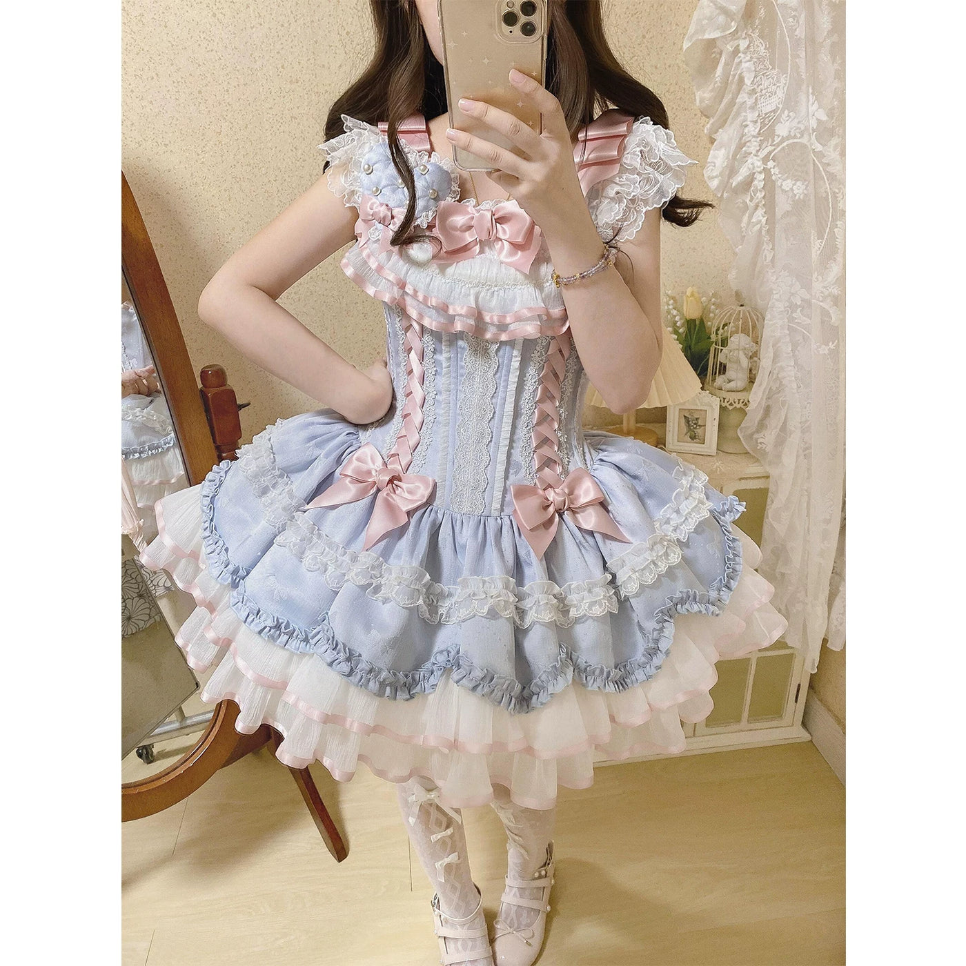 Creamy - Blue Ribbon - JSK Dress
