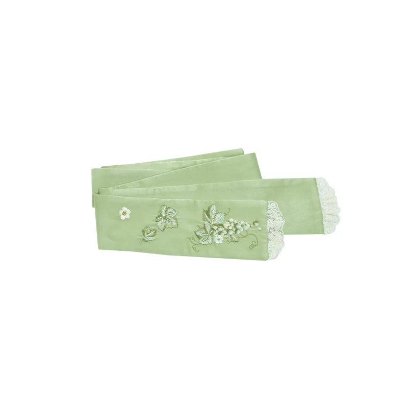 With PUJI - Green Grape - Embroidered Country Lolita OP Dress, Tiered JSK detail view 13