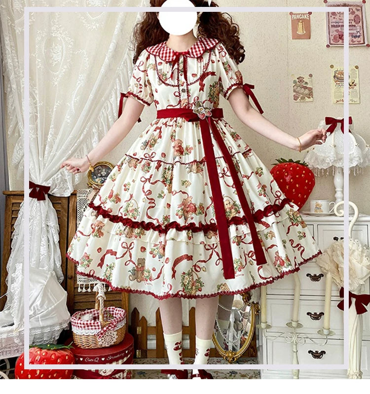 Yueele - Summer Rose Garden - Plus-Size Sweet Lolita OP Dress - detail view 6