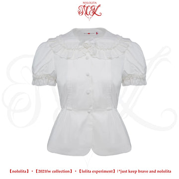 Nololita - Nightingale - Doll-Collar Blouse with Sleeve, Bow Tie and Lace Sock Options