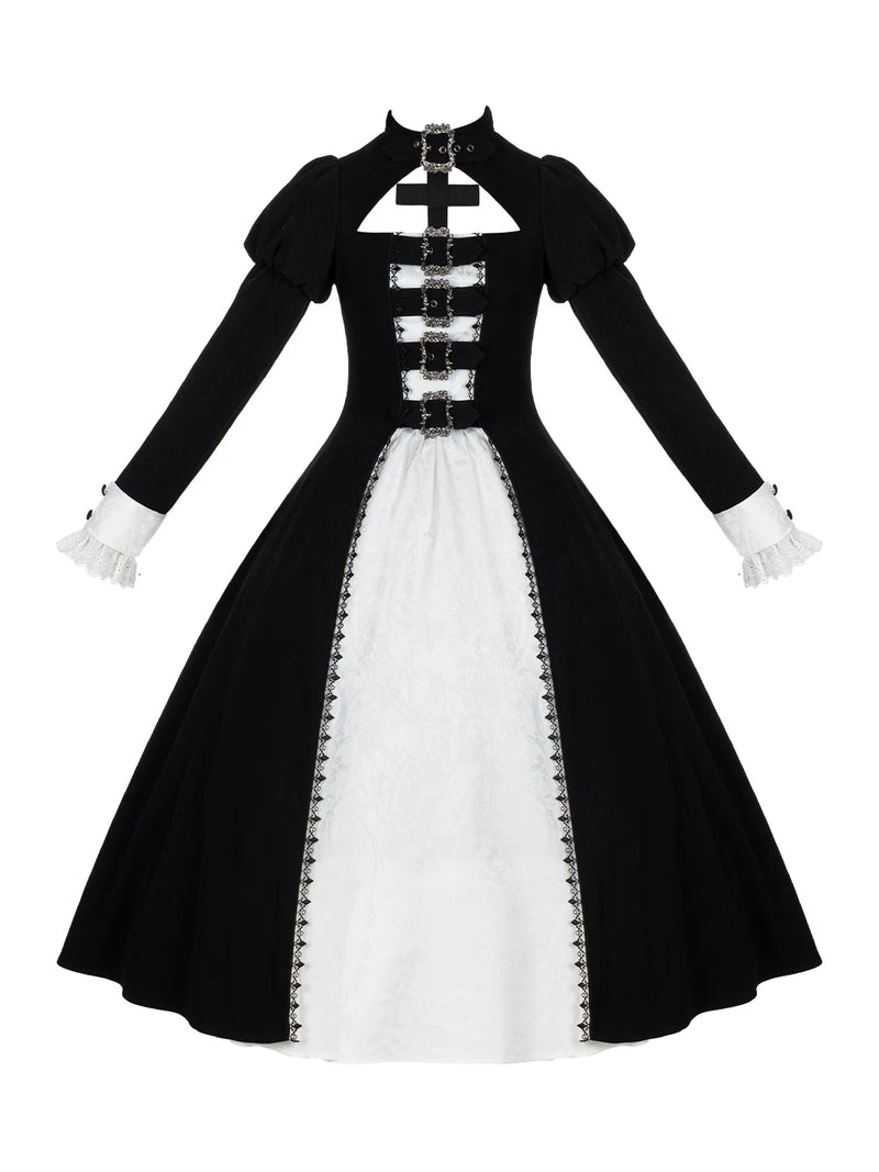 With PUJI - Klin - Gothic Lolita OP Dress, Ruffle Trim detail view 5