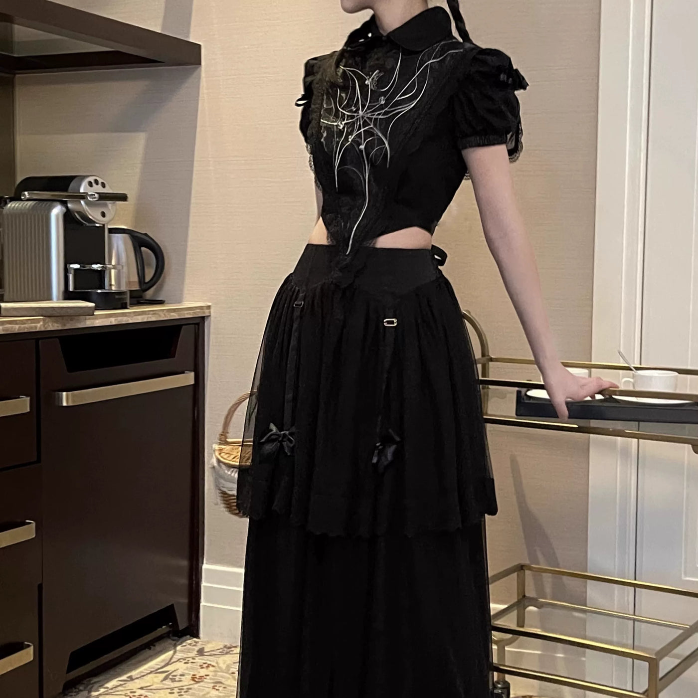 Nololita - Third Anniversary Spiderweb - Spiderweb Lolita Separates with Two-Tier Mesh Skirts