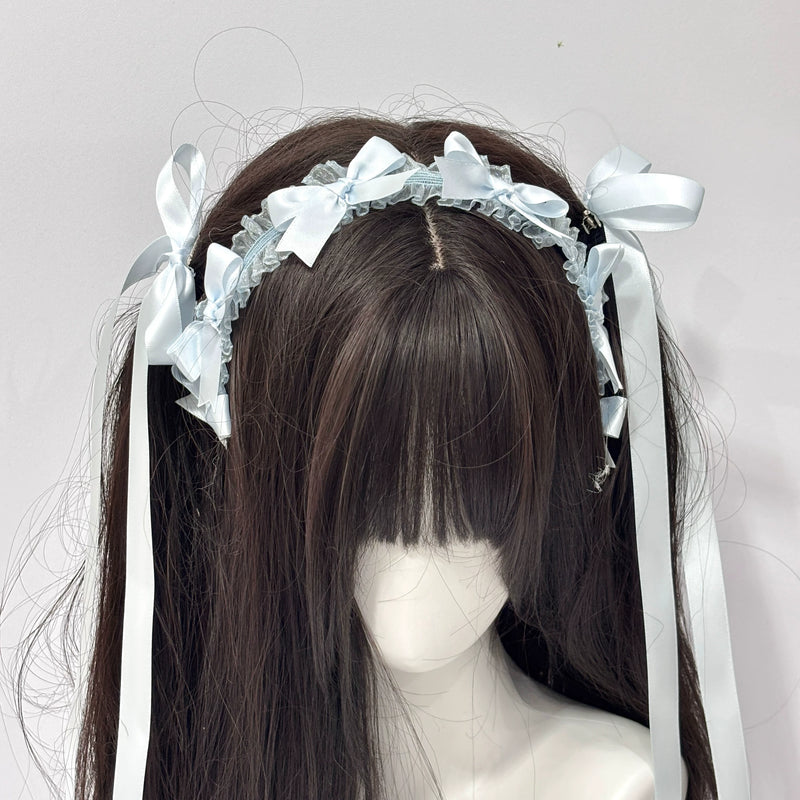 Cat Tart - Ribbon KC - Lolita Headband with Long Bow Ribbons