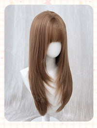 Kunkun Fish - Light Encounter - Milk Tea Champagne Layered Straight Wig - Milk tea champagne + wig cap