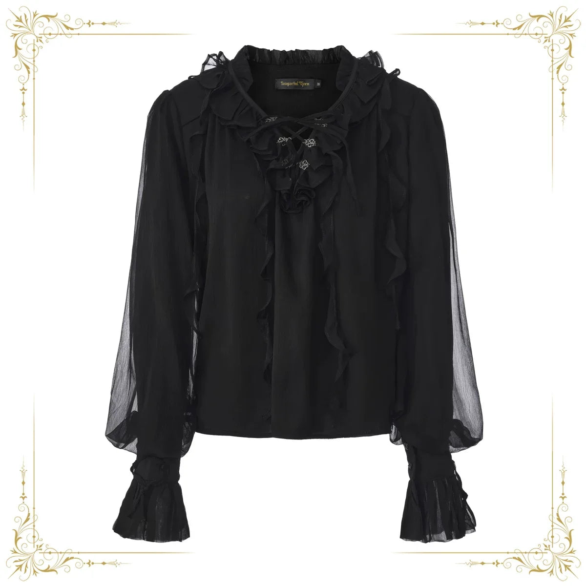 Immortal Thorn - Eternal Treasure Voyage - Ouji Lolita Chiffon Blouse with Ruffles