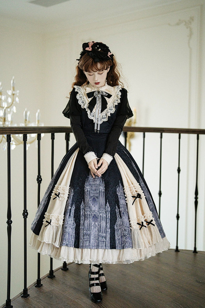 Letters from Unknown Star - Church Bell - Elegant Lolita OP Dress Long Sleeve Spring Autumn