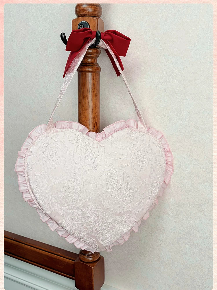 Alice Girl - Sweetheart Petal - Color Block Sweet Lolita KC, Heart-shaped Bag
