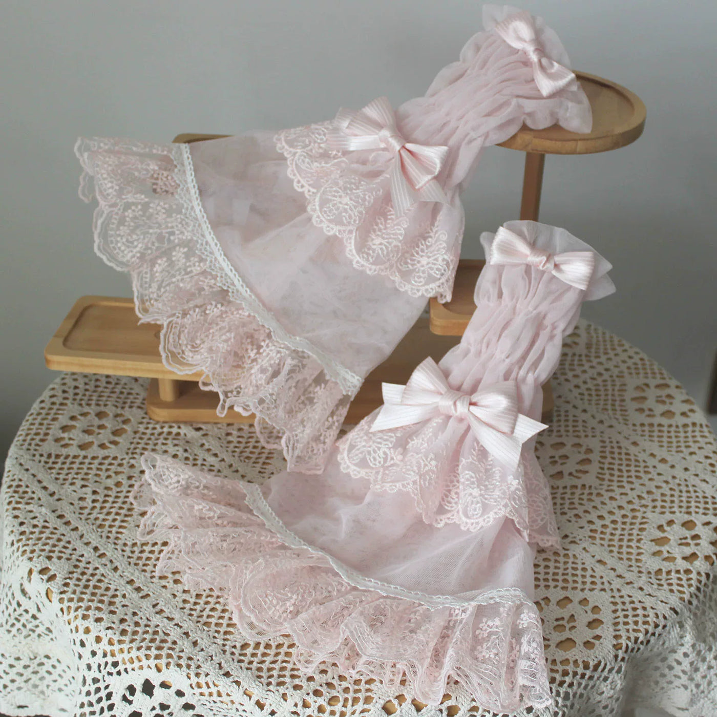 Deer Girl Handmade - Cherry Blossom Confession - Headwear with pink bow and lace-trimmed veil options
